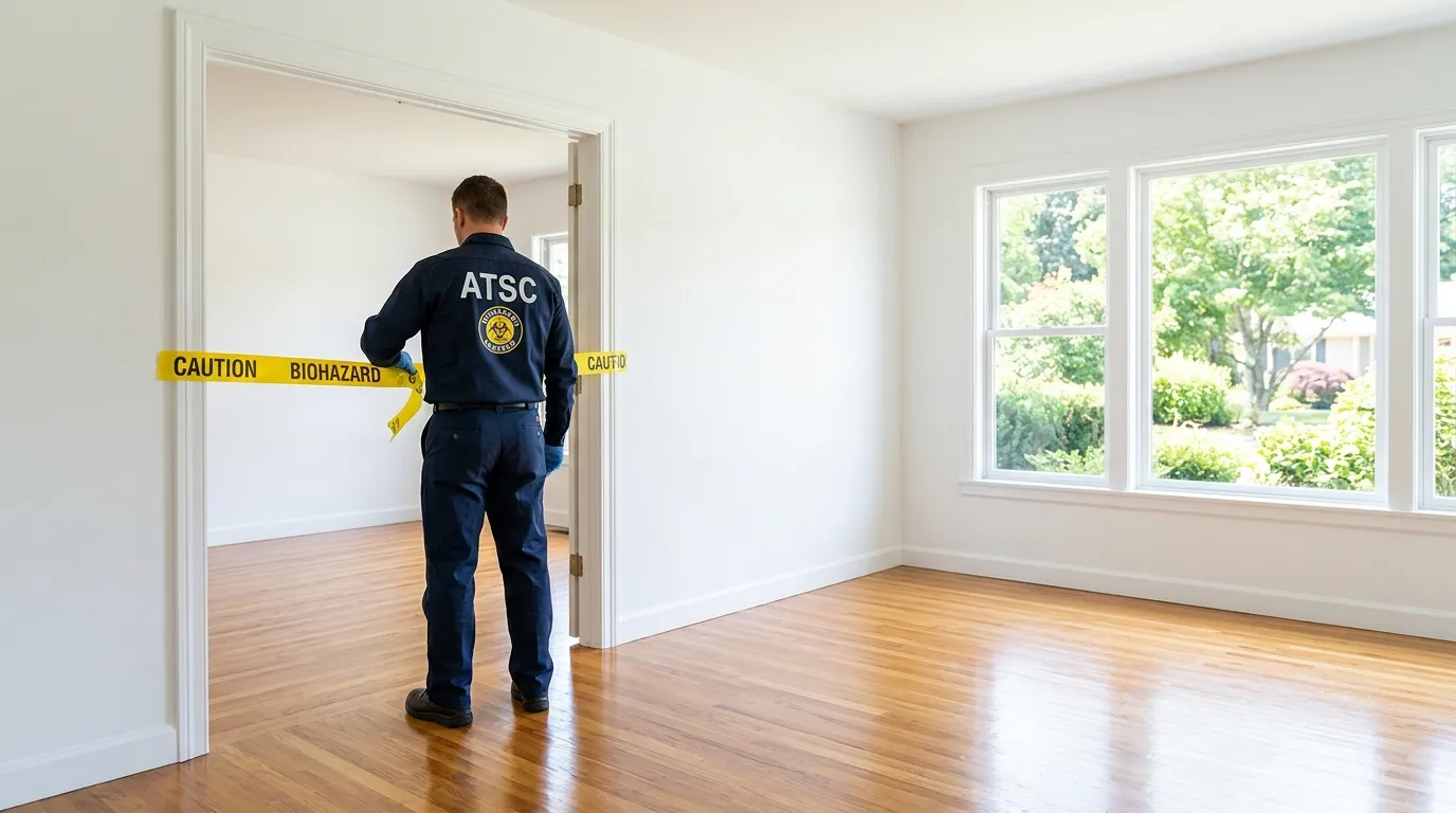Certified biohazard cleanup crew performing Crime Scene Cleanup in Suisun